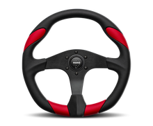 Load image into Gallery viewer, Momo Retro Steering Wheel 360 mm - 4 Black Leather/Wht Stitch/Brushed Spokes