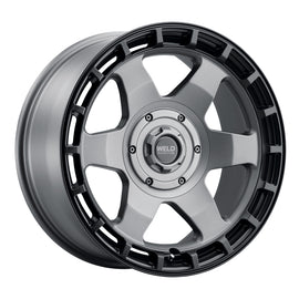 Weld Off-Road Ridge 20x9 - 8x180 BP - ET0 - 124.3mm CB - Satin Gunmetal Wheel (Black Ring)