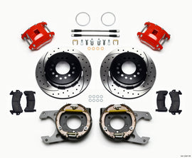 Wilwood D154 P/S P-B Kit Drilled-Red Jeep Dana 35 2.56 Off 5-lug w/ lines