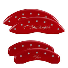 Load image into Gallery viewer, MGP 4 Caliper Covers Engraved Front Cursive/Challenger Engraved Rear RT Red finish silver ch