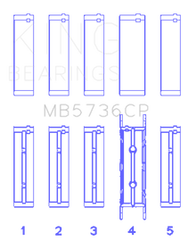 King Engine Bearings Ford Powerstroke 6.0L/6.4L Diesel (Size +0.25mm) Crankshaft Main Bearing Set