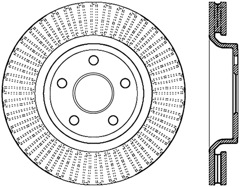 StopTech 11-13 Jeep Grand Cherokee Front Left Cryo Slotted Sport Brake (Excludes SRT8)