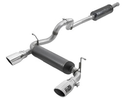 aFe Rebel Series 2.5in 304 SS Cat-Back Exhaust w/ Polished Tips 2018+ Jeep Wrangler (JL) V6 3.6L