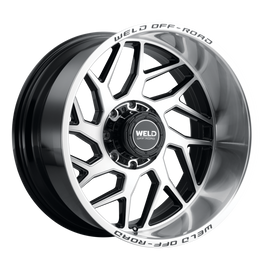 Weld Fulcrum 22x12 / 8x170 / 4.75 BS / 125.1 HB - Gloss Black Machined - Non-BL Wheel