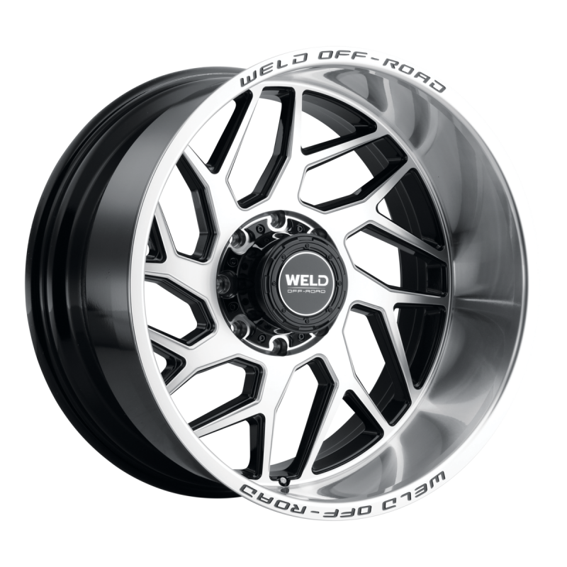 Weld Fulcrum 22x12 / 8x165.1 / 4.75 BS / 125.1 HB - Gloss Black Machined - Non-BL Wheel