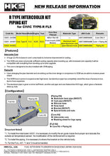 Load image into Gallery viewer, HKS I/C PIPING KIT FL5