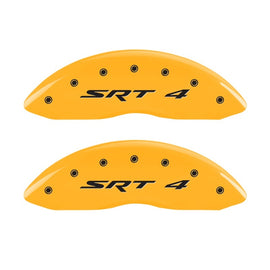 MGP Front set 2 Caliper Covers Engraved Front SRT4 Yellow finish black ch
