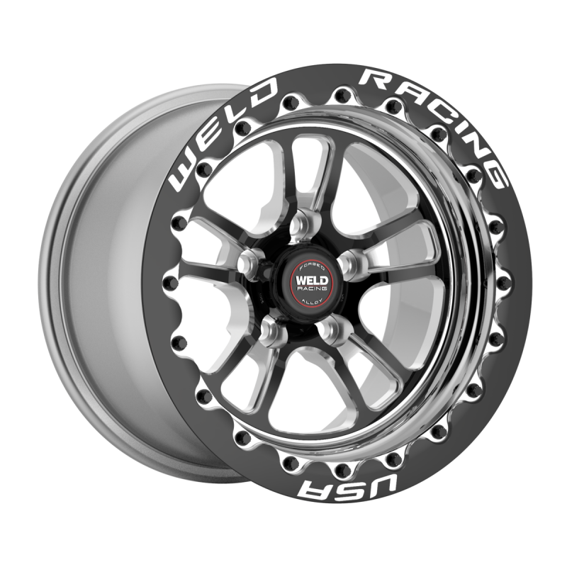 Weld S70 RT-S 15x11in / 5x115 BP / 6.5in. BS - Black Center - Polished Shell Wheel