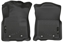Load image into Gallery viewer, Husky Liners 2018 Toyota Tacoma Double Cab w/ Standard Trans WeatherBeater Black Front Floor Liners