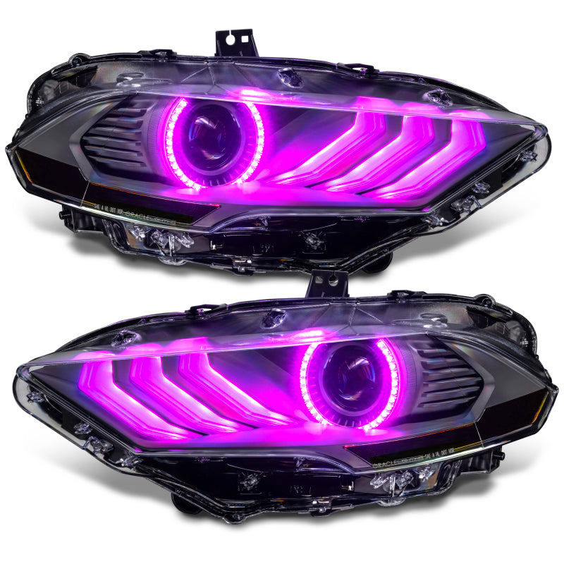 Oracle Lighting 18-23 Ford Mustang Dynamic ColorSHIFT LED Headlights - Black Series NO RETURNS