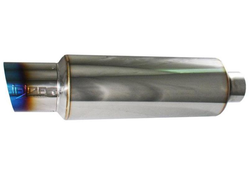 Injen 3.00 Universal Muffler w/Titanium burnt rolled Tip and stainless steel resonated inner wall