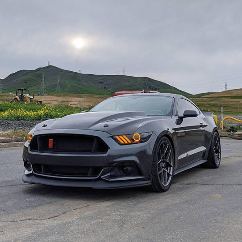 Oracle 15-17 Ford Mustang Dynamic RGB+A Pre-Assembled Headlights - Black Edition - NO RETURNS