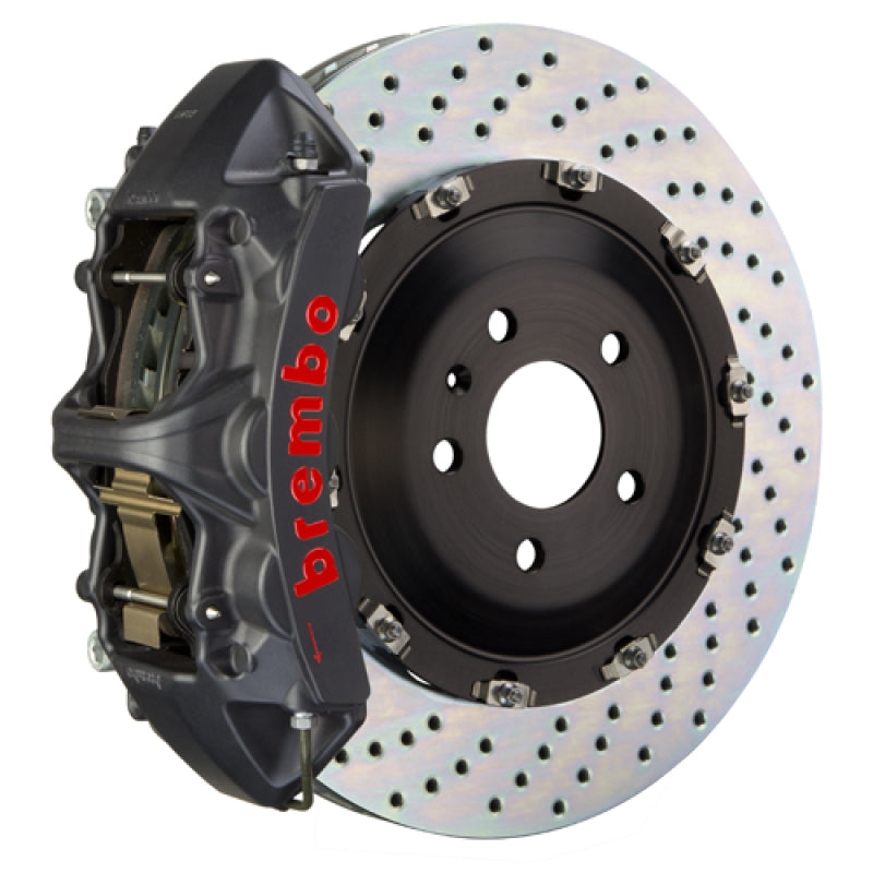 Brembo 00-02 RS4 Front GTS BBK 6 Piston Cast 380x34 2pc Rotor Drilled-Black HA