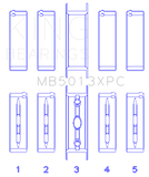 King Engine Bearings GM Vortec / LS-Series Gen III / IV Crankshaft Main Bearing Set (Set of 5)