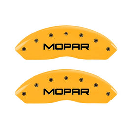 MGP 2 Caliper Covers Engraved Front Mopar Yellow Finish Black Char 2006 Jeep Wrangler