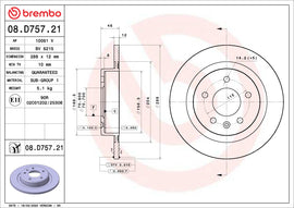 Brembo OE 19-21 ChevyEquinox/19-21 Malibu/20-21 GMC Terrain Friction Brake Disc