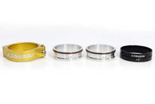 Load image into Gallery viewer, GReddy 3.0 Inch Gold Anodized Aluminum Boost Tube Clamp Set