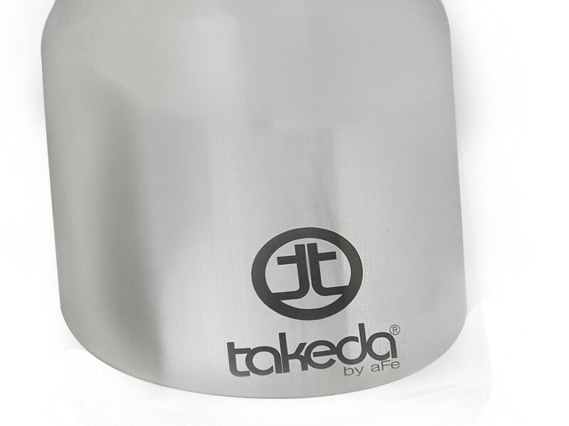 aFe Takeda Universal Exhaust Tip 2-1/2 IN Inlet x 4 IN Outlet x 6 IN L- Polished