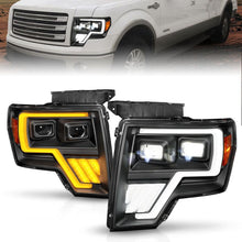 Load image into Gallery viewer, ANZO 09-14 Ford F-150 Full LED Proj Headlights w/Initiation Feature - Black