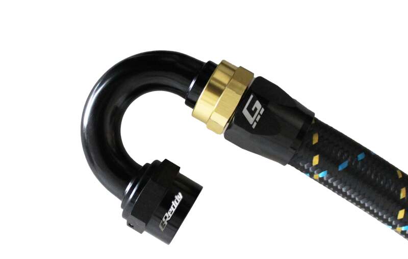 GReddy AN10 180 DEGREE HOSE END SWIVEL BLACK/GOLD ANODIZED