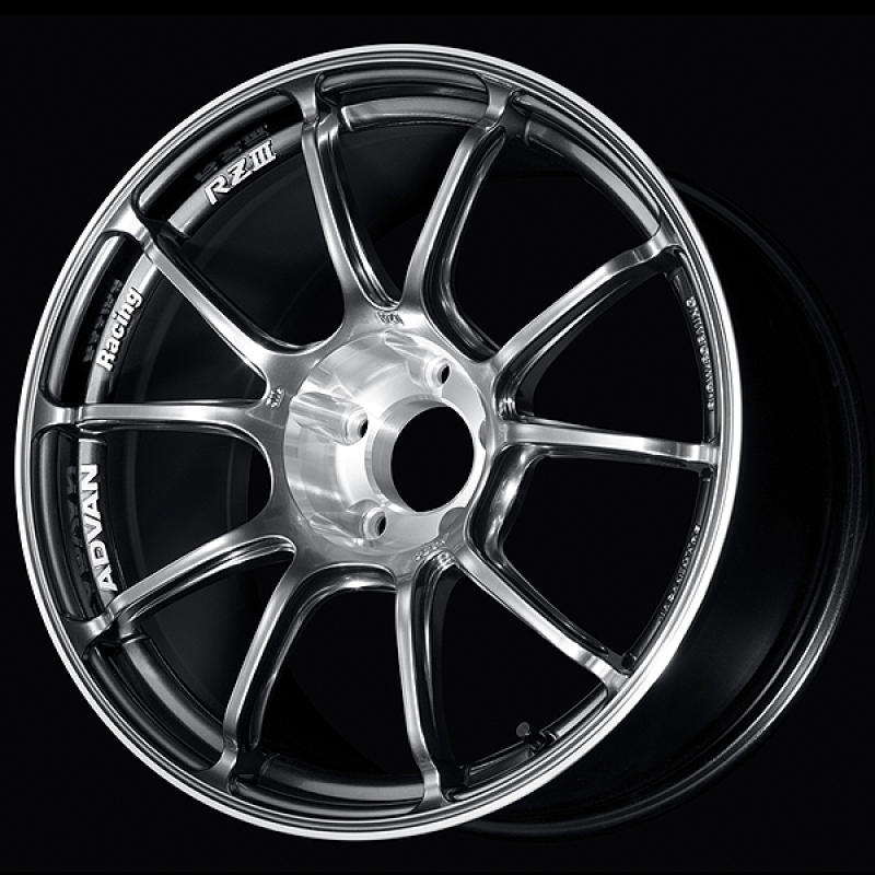 Advan RZIII 18x8.5 / +50 Offset / 5x114.3 BC / 73mm Bore / Hyper Platinum Black & Diamond Cut