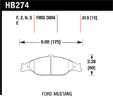 Hawk 96-10 Ford Mustang Blue 9012 Race Front Brake Pads