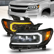 Load image into Gallery viewer, ANZO 15-22 Chevrolet Colorado Full LED Projector Headlights w/ Initiation &amp; Sequential - Black