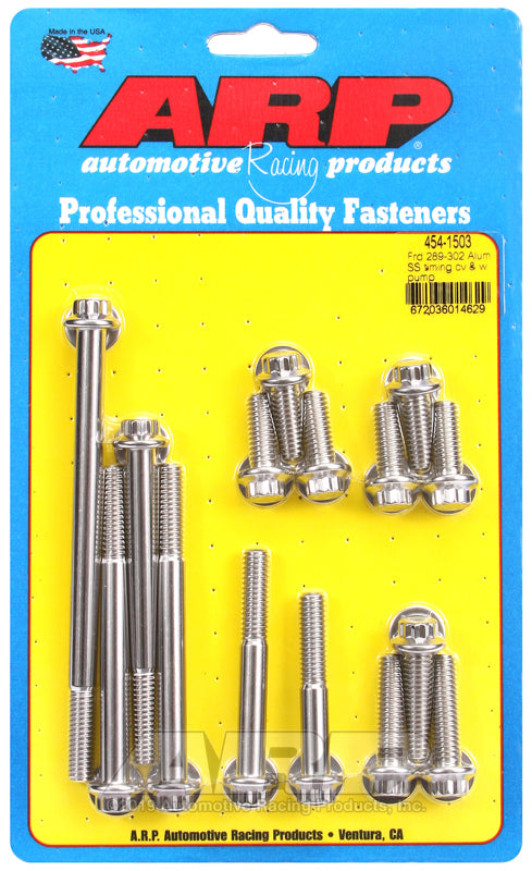 ARP Ford 289-302 Alum SS Timing Cover and Water Pump Kit