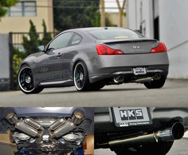 HKS 08-13 Infiniti G37 Coupe Dual Hi-Power Ti Tip Catback Exhaust (SUS304 NO COATING)