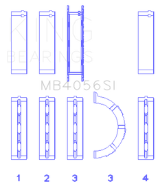 King Engine Bearings 97-07 Ford 2.5L/2.9L/3.0L (Size STD) Main Bearing Set