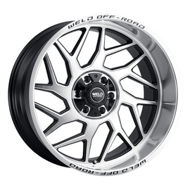 Weld Fulcrum 20x9 / 5x127 / 5 BS / 87.1 HB - Gloss Black Machined - Non-BL Wheel