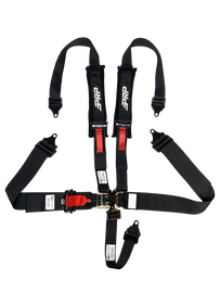 PRP 5.2 Harness Latch and Link with 2in Shoulders-3in Lap Belts and Removable Pads SFI 16.1- Black