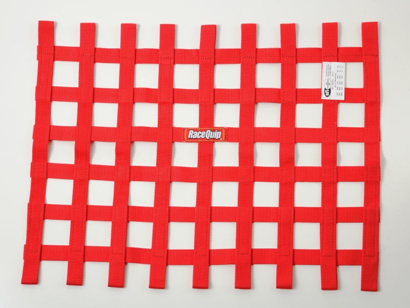 RaceQuip Red 18in H x 24W SFI Ribbon Window Net