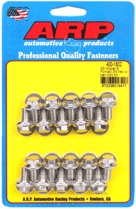 ARP SB Mopar and Pontiac SS Hex Oil Pan Bolt Kit