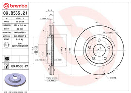 Brembo OE 13-19 Nissan Sentra UV Coated Brake Disc - Front