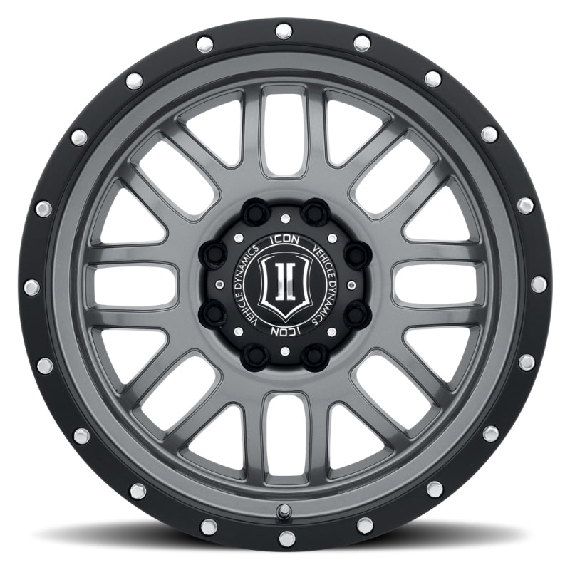 ICON Alpha 20x9 8x170 0mm Offset 5in BS 125.2mm Bore Gun Metal Wheel