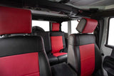 PRP 07-10 Jeep Wrangler JK Front Seat Covers/2 door or 4 door (Pair) - Black/Red