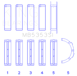King Engine Bearings Ford 281 4.6L Sohc 16V (Size +0.50mm) Main Bearing Set