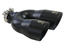 Load image into Gallery viewer, aFe Takeda 2.5in 304 Stainless Steel Clamp-on Exhaust Tip Driver Side 2.5in Inlet 4inDual-Black