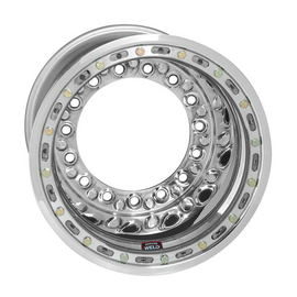 Weld Wide 5 XL - 15X10 / 5X10.25mm BP / 5in BS - Polished Wheel Black Outer Beadlock