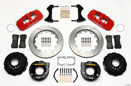 Wilwood AERO4 Rear P-Brake Kit 14.00in Red Chevy 12 Bolt-Spec 3.15in Bearing