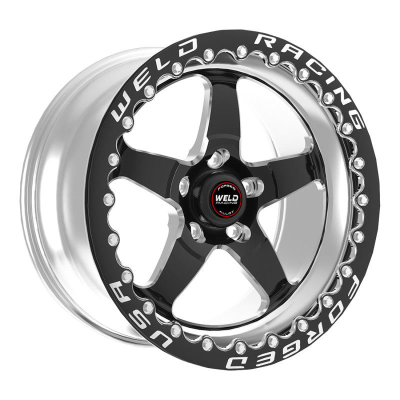 Weld S71 15x12.33 / 5x4.5 BP / 5.5in. BS Black Wheel (Medium Pad) - Black Single Beadlock MT