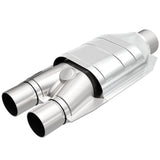 MagnaFlow Universal Catalytic Converter 2inch Inlet/2.5inch Outlet Dual/Single Oval Shape