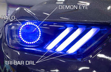 Load image into Gallery viewer, Oracle 15-17 Ford Mustang Dynamic RGB+A Pre-Assembled Headlights - Black Edition - NO RETURNS