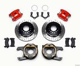 Wilwood D154 P/S P-B Kit Drilled-Red Mopar/Dana 2.36in Off w/Snap Ring Bearing
