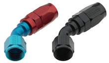 Load image into Gallery viewer, Fragola -8AN Fem x -6AN Hose 45 Degree Reducing Hose End - Blue/Red