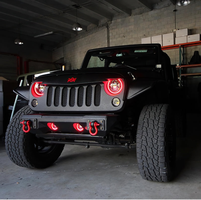 Oracle 7in High Powered LED Headlights - Black Bezel - Red NO RETURNS