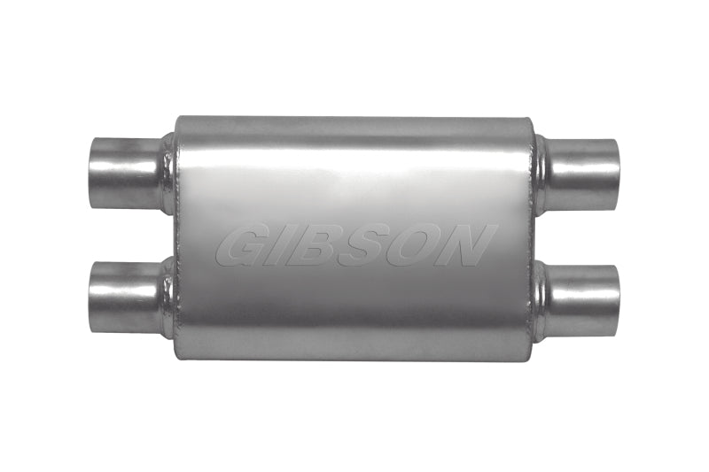 Gibson MWA Superflow Dual/Dual Oval Muffler - 4x9x14in/3in Inlet/3in Outlet - Stainless