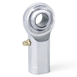 QA1 C Series 2-Pc Rod End - Female/Left Hand - .25in Bore x 1/4-28 w/Zerk - Carbon Steel