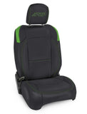 PRP Jeep Wrangler JL Front Seat Covers - 2 door- with Pocket Back (Pair) - Black/Green
